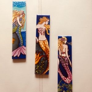 Three piece Glass Mermaid wall art!